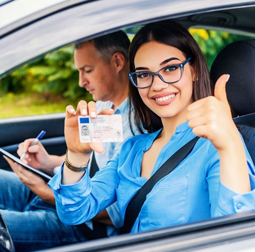 Learner driver celebrating after passing the NSW driving test on the first attempt with expert driving lessons from Easy Driving School